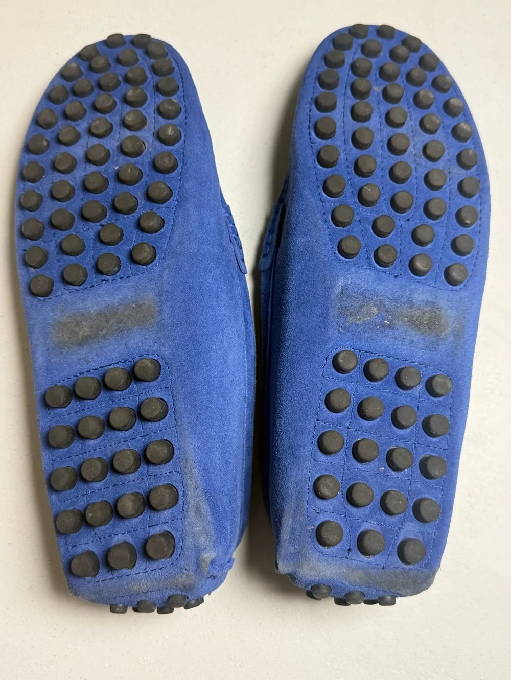 Go Tour Men’s Suede Driving Loafers Blue Moccasin Slip On Size 13
